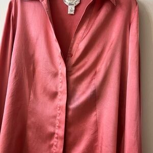 Talbots Silk Pink Blouse